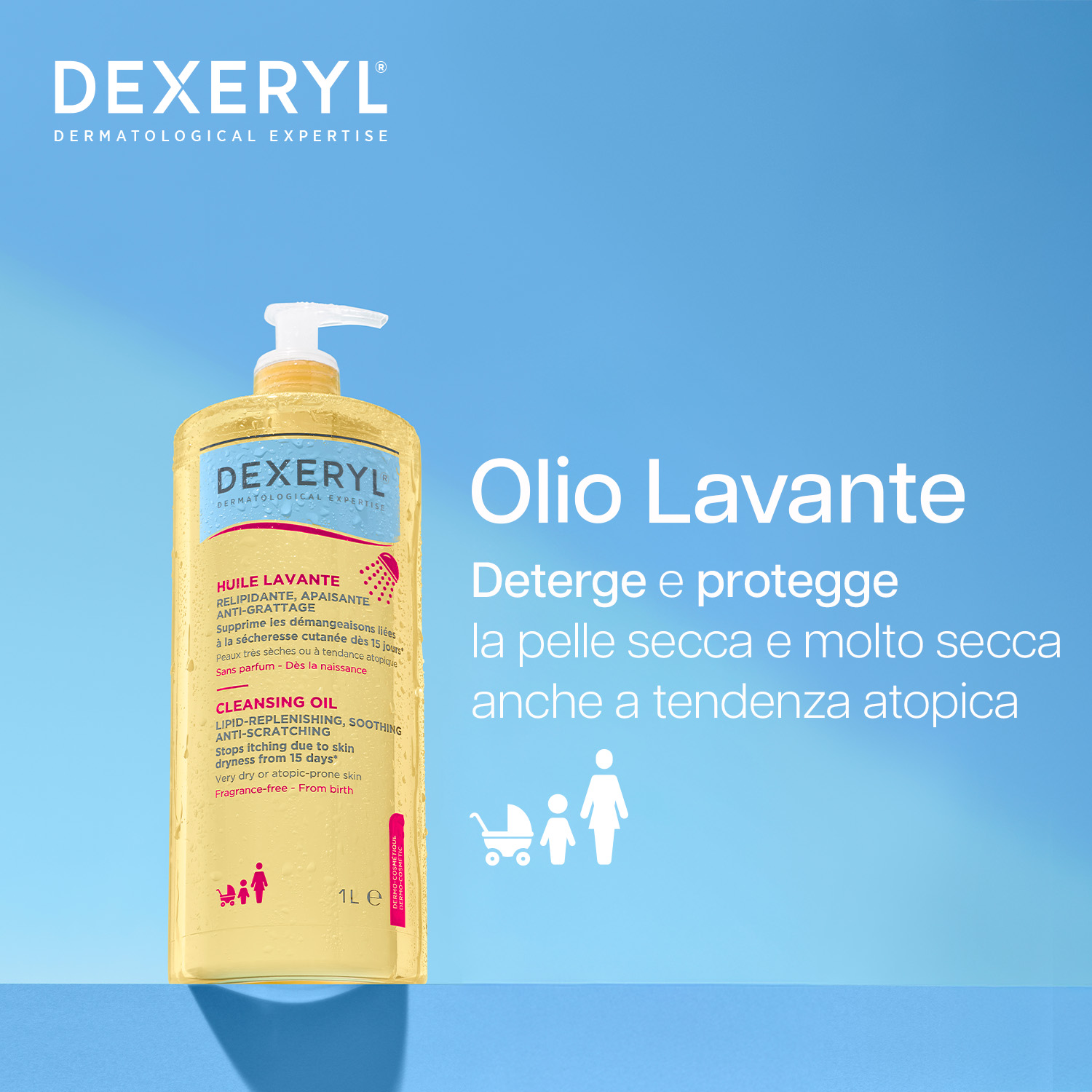 Dexeryl - Olio Lavante Antiprurito Per Pelle Secca E A Tendenza Atopica 1 Litro
