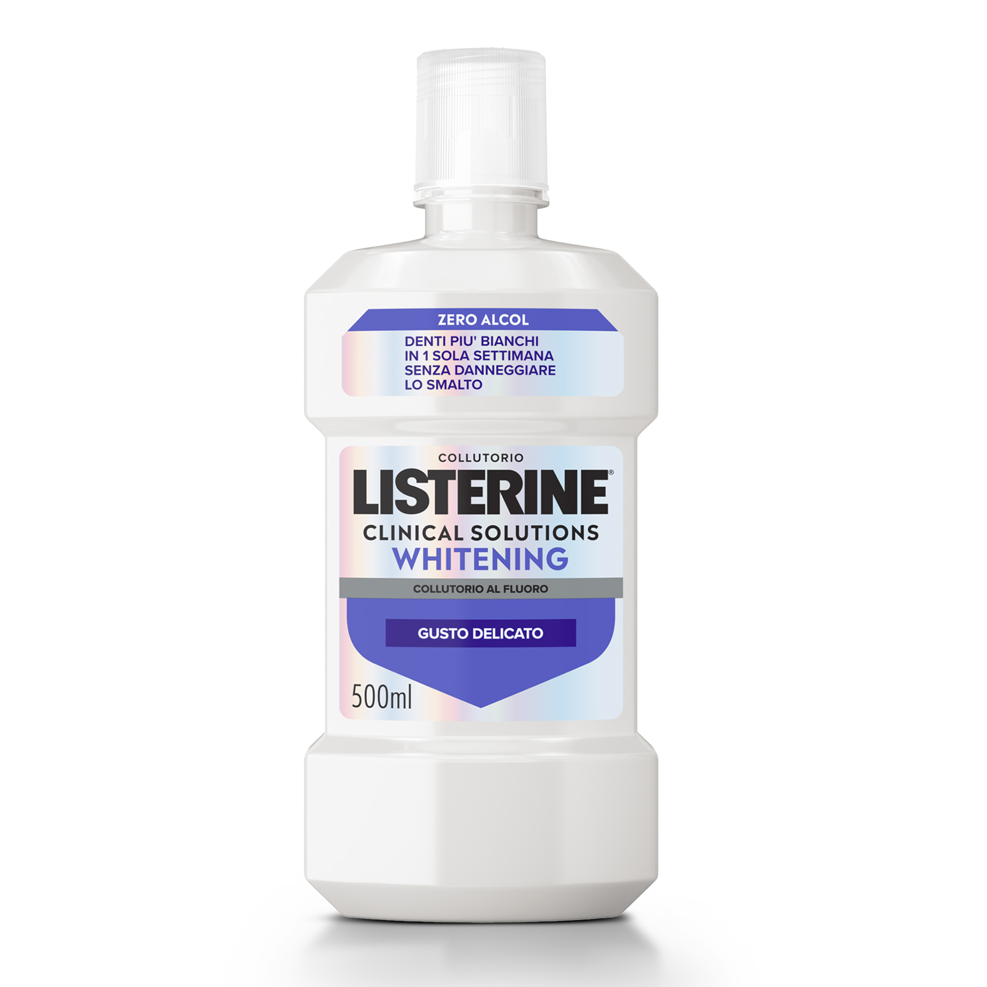 LISTERINE Advanced White Collutorio gusto delicato di Menta senza alcol con azione sbiancante 500 ml