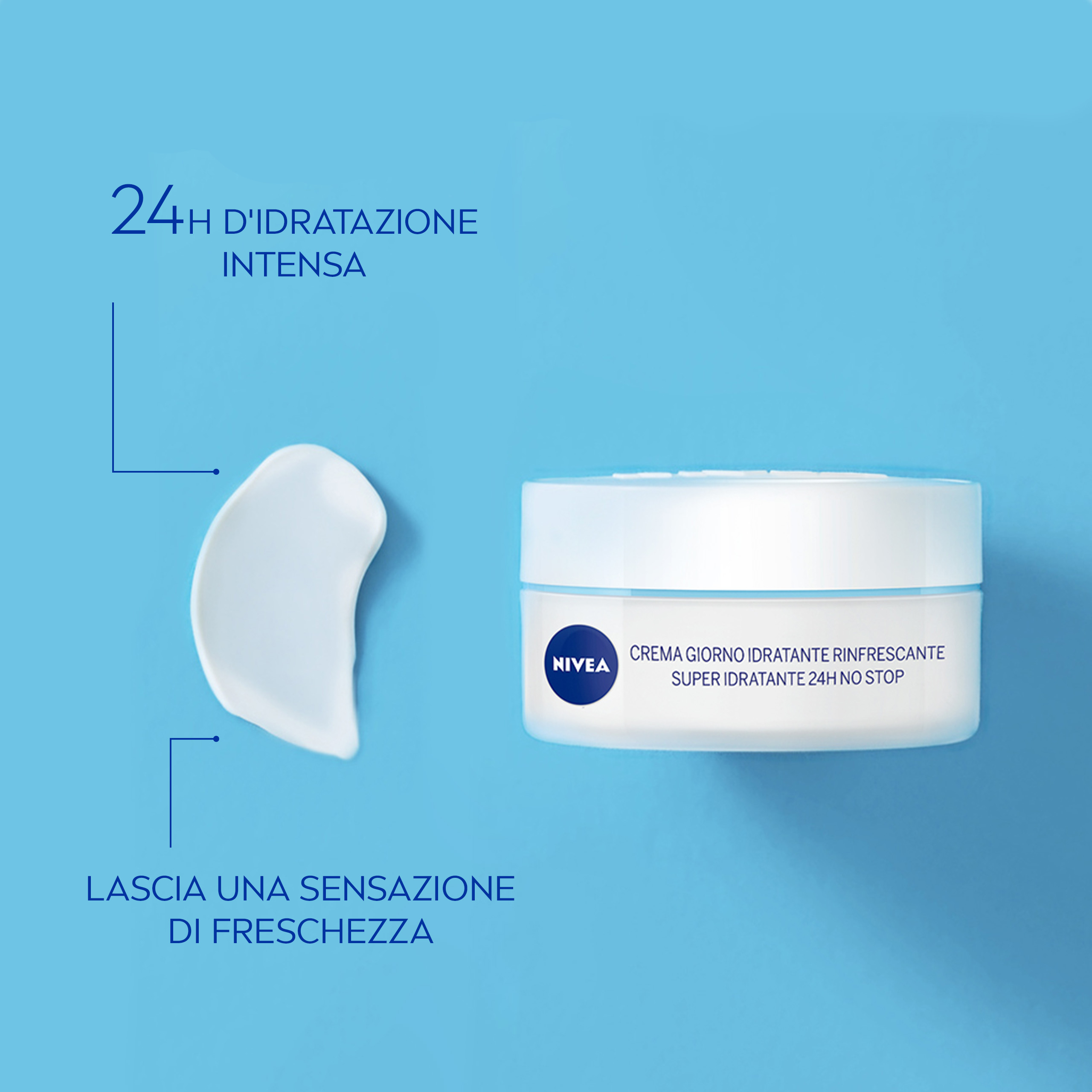 Nivea Crema Giorno Rinfrescante 24h Idratazione SPF15 50 ml, Crema viso idratante e rinfrescante