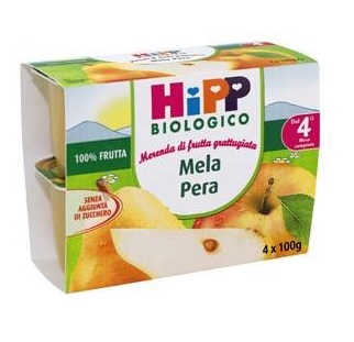 Hipp Biologico Merenda Di Frutta Mela e Pera 4x100g Hipp Biologico Merenda Di Frutta Mela e Pera 4x100g