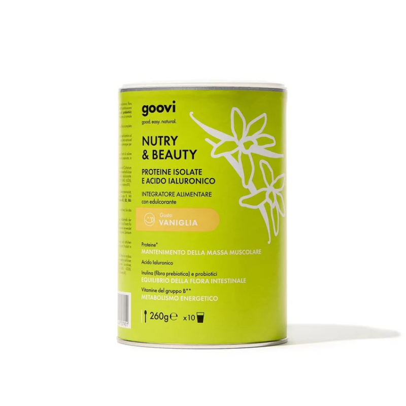 Goovi Nutry & Beauty Gusto Vaniglia - Proteine Isolate Del Siero Del Latte In Polvere 260 g