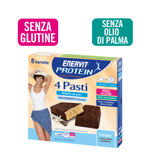 Enervit Protein 4 Pasti Vaniglia Sostitutivo Pasto 8 Barrette Enervit Protein 4 Pasti Vaniglia Sostitutivo Pasto 8 Barrette