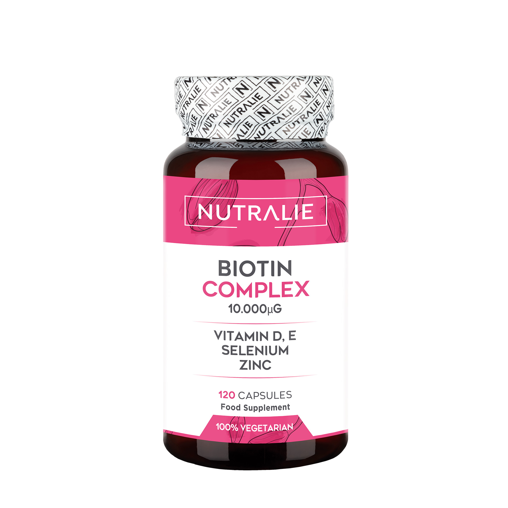 Nutralie Biotina Complex con Vit D ed E 10000mcg Capelli, Pelle, Unghie 120 Capsule Nutralie Biotina Complex con Vit D ed E 10000mcg Capelli, Pelle, Unghie 120 Capsule