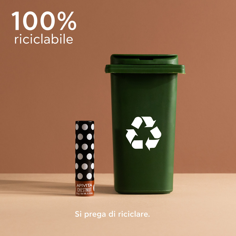 Apivita - Balsamo Labbra Alla Castagna 4,4 g - Colore Cioccolato