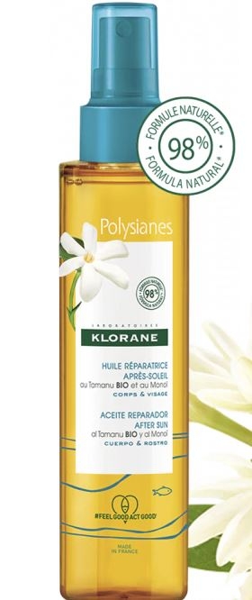 KLORANE Olio ristrutturante doposole al Tamanu Bio e al Monoï 150ml KLORANE Olio ristrutturante doposole al Tamanu Bio e al Monoï 150ml