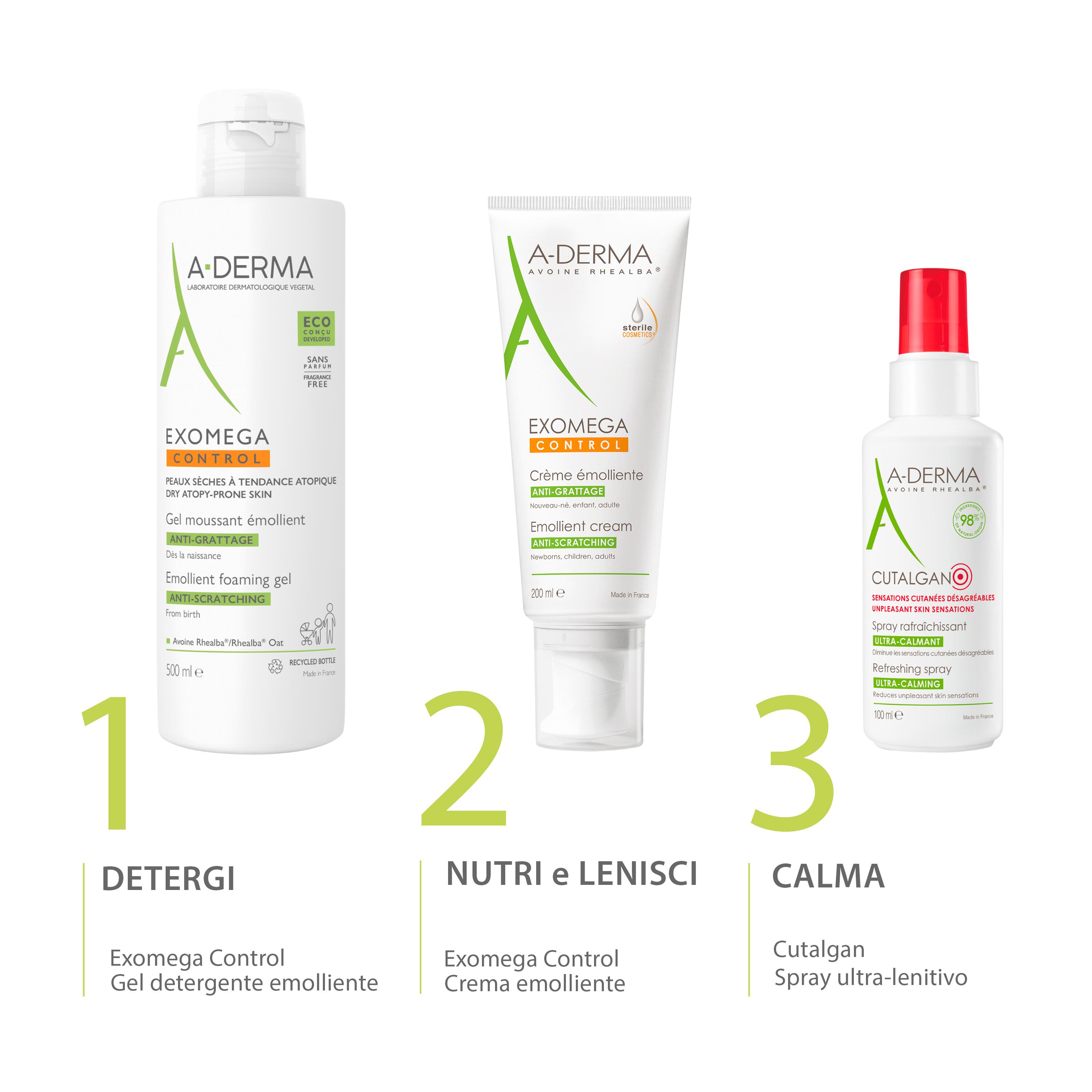 A-Derma Exomega Control - Gel Detergente Emolliente Per Pelle Secca A Tendenza Atopica 200 ml