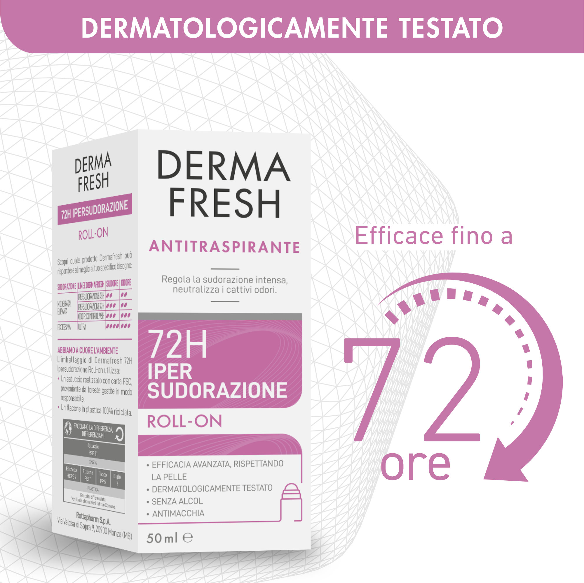 Dermafresh 72H Ipersudorazione - Roll-On Antitraspirante 50 ml