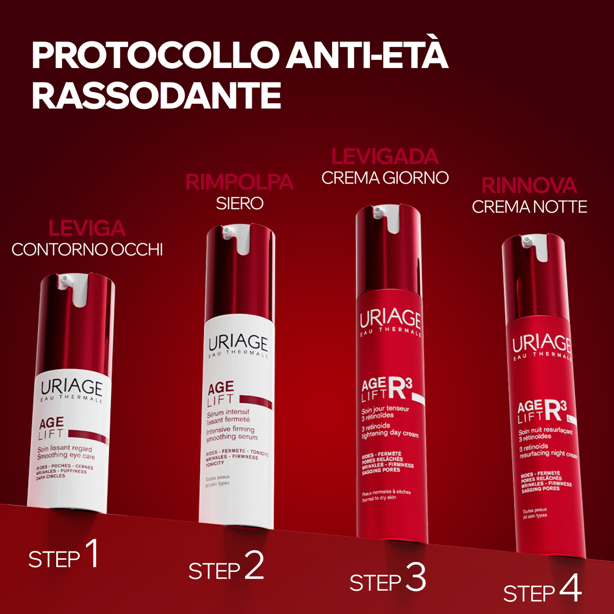 Uriage Age Lift R3 - Crema Giorno Antirughe Effetto Tensore Per Pelle Sensibile 40 ml 