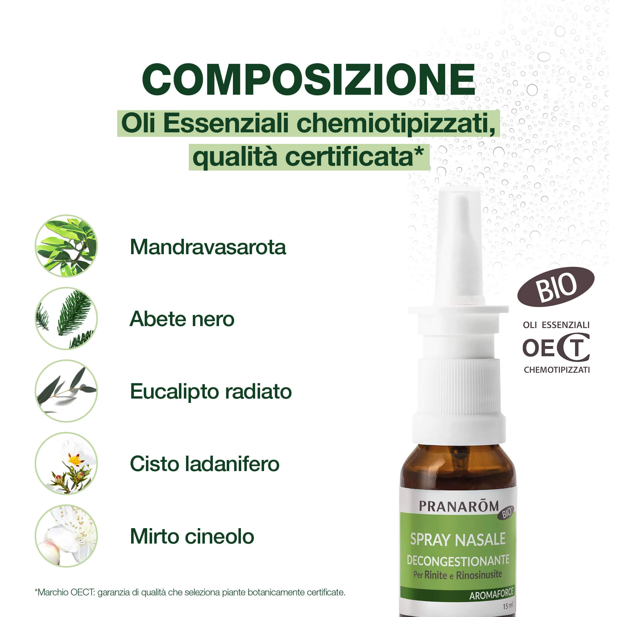 Pranarom Aromaforce - Spray Nasale Decongestionante Bio 15 ml