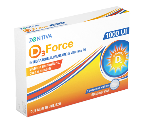 D3 FORCE ZENTIVA 1000UI 60CPR 
