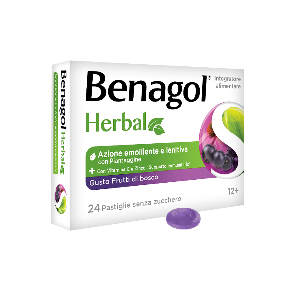 BENAGOL HERBAL FRUTTI DI BOSCO 24 - NOVITA' pastiglie mal di gola 