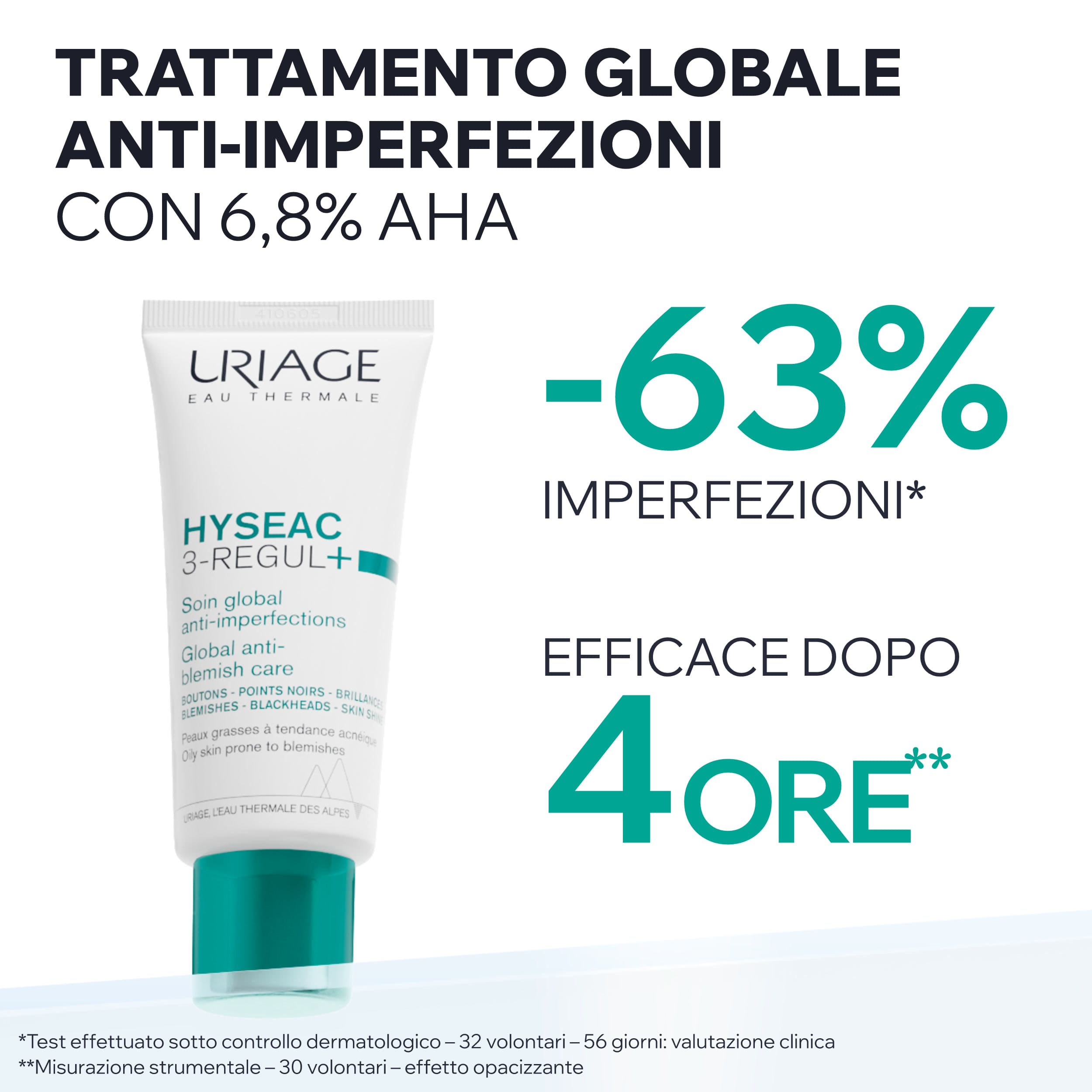 Uriage - Hyséac 3-Regul+ - Trattamento Globale Anti-Imperfezioni Viso 40 ml
