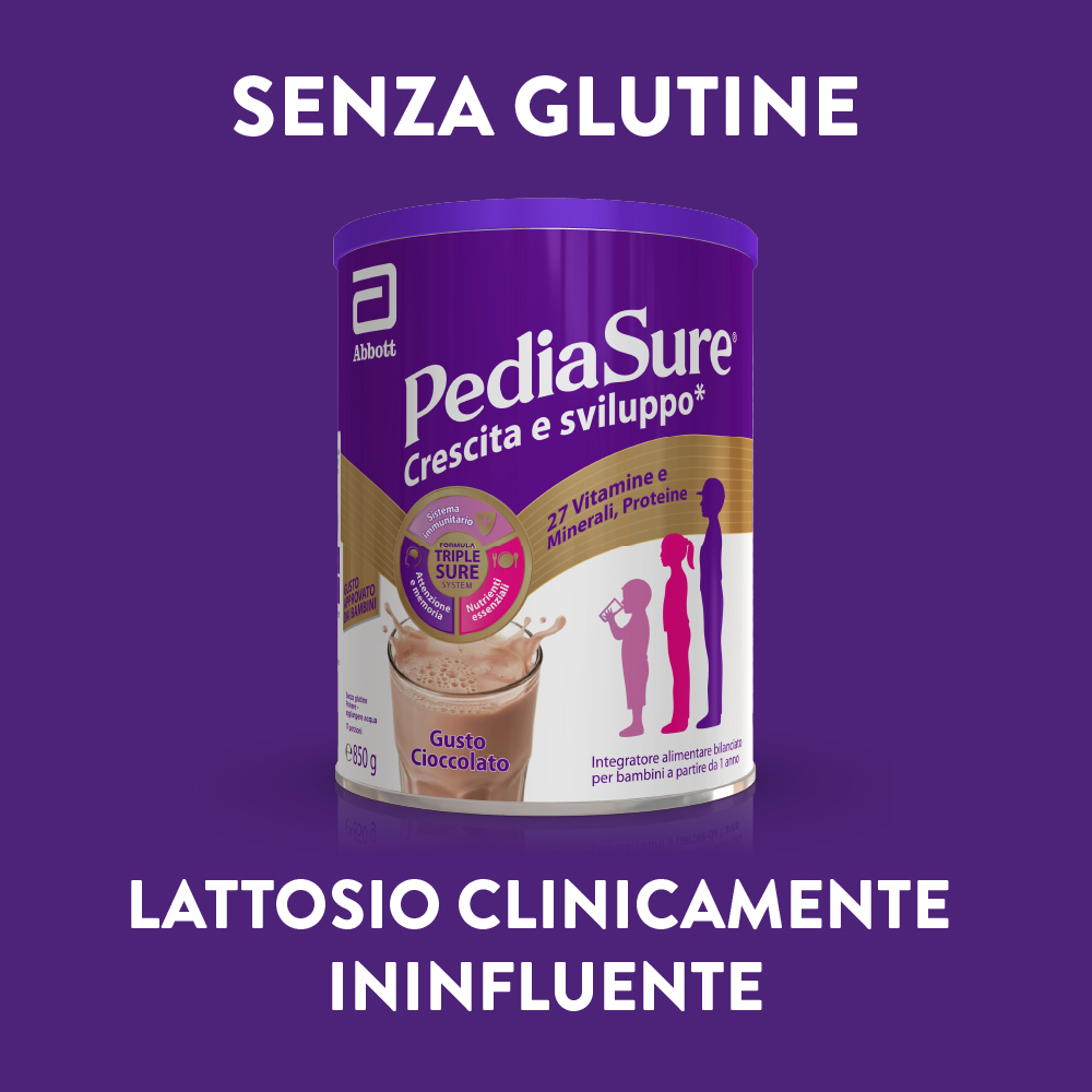 Pediasure Crescita E Sviluppo Integratore Multivitaminico Per Bambini Formato 850g Gusto Cioccolato