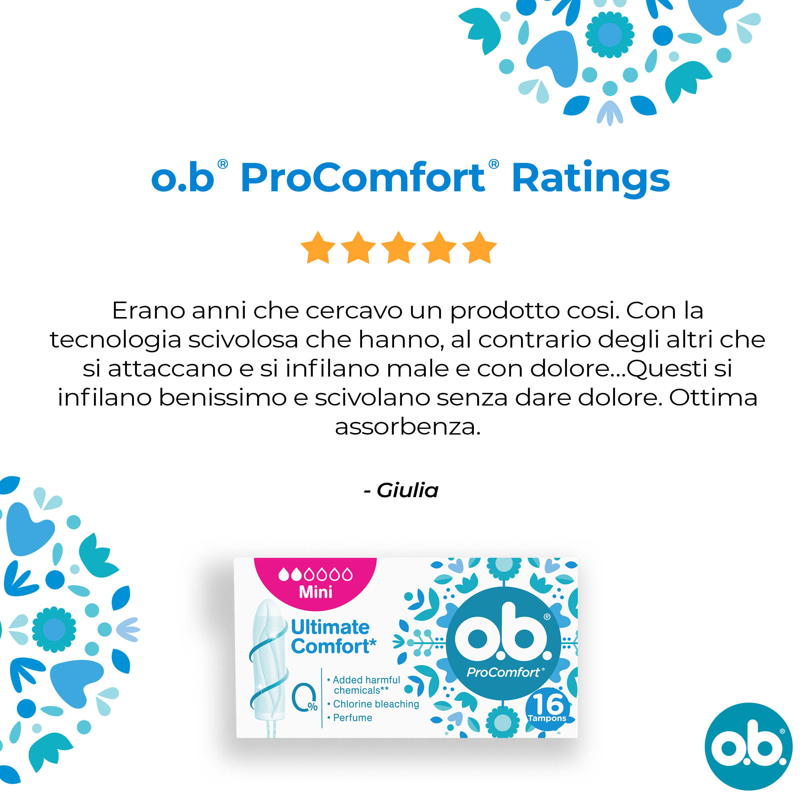 O.B. ProComfort Mini 16 Assorbenti Interni O.B. ProComfort Mini 16 Assorbenti Interni