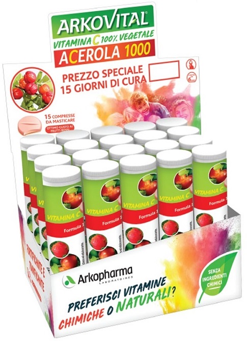 Arkovital Acerola 1000 con Vitamina C 15 cpr masticabili