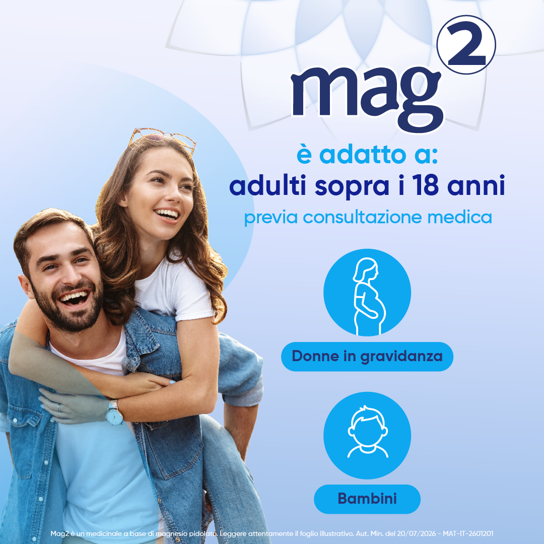 MAG2 Magnesio Pidolato 2,25 g Polvere - Soluzione Orale Per Stanchezza E Debolezza Muscolare 40 Bustine