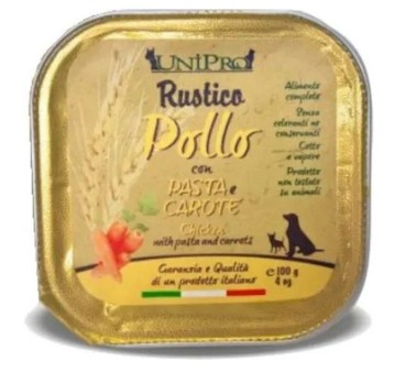 UNIPRO CANE RUSTICO POLLO PASTA CAROTE 100GR (vaschetta)
