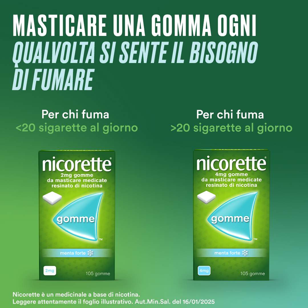 Nicorette Gomme 4 Mg Nicotina Menta 105 Gomme Masticabili Nicorette Gomme 4 Mg Nicotina Menta 105 Gomme Masticabili