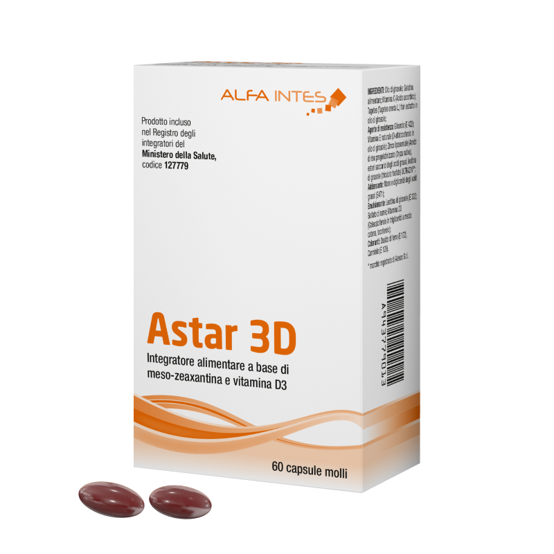 Astar 3D Integratore per gli occhi in capsule molli 60cps Astar 3D Integratore per gli occhi in capsule molli 60cps
