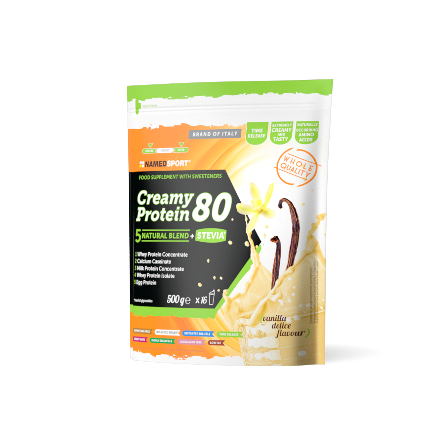 Named Sport Creamy Protein 80 Gusto Vanilla Delice - Proteine Concentrate Del Siero Del Latte 500 g