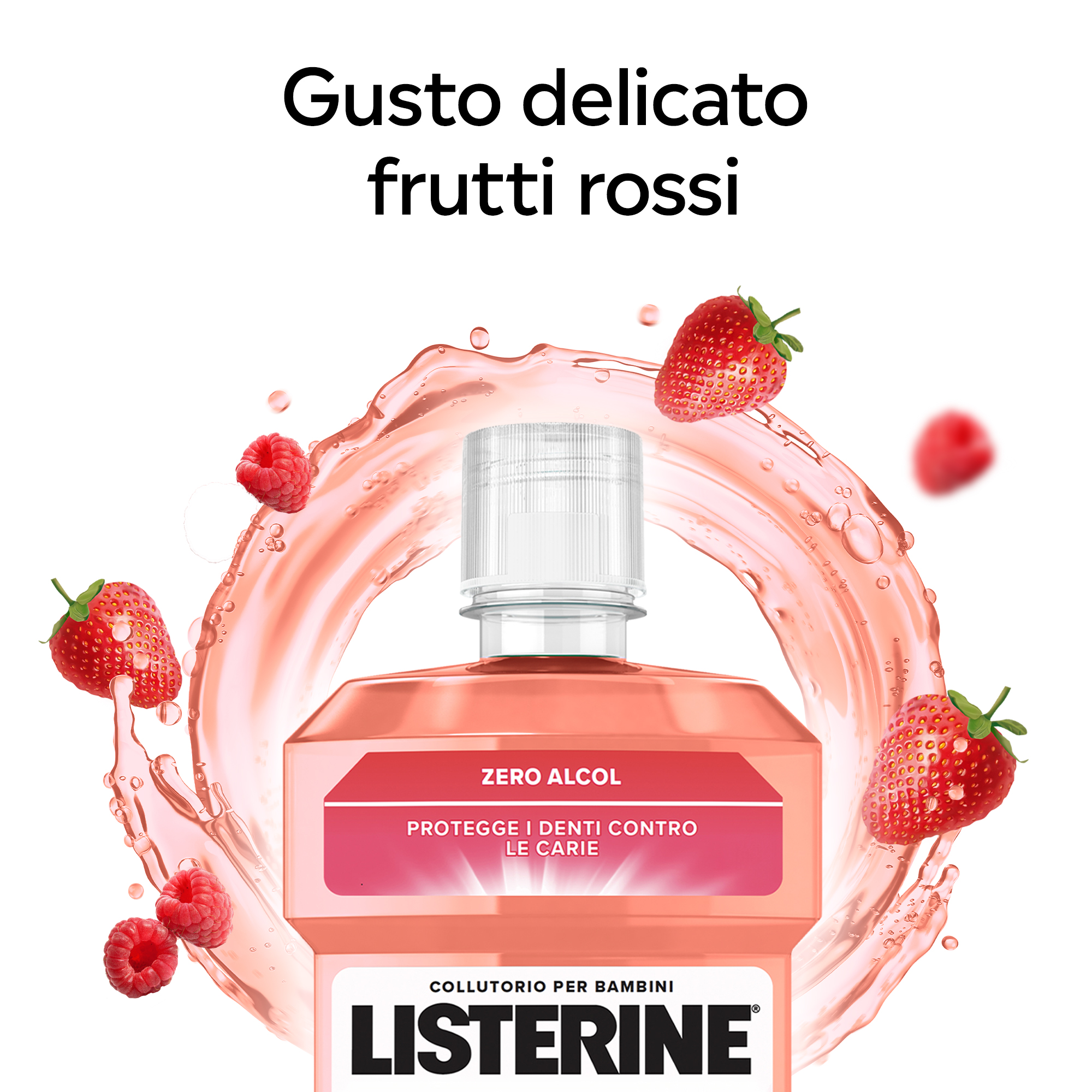 Listerine - Collutorio Anticarie Per Bambini Gusto Frutti Rossi 500 ml