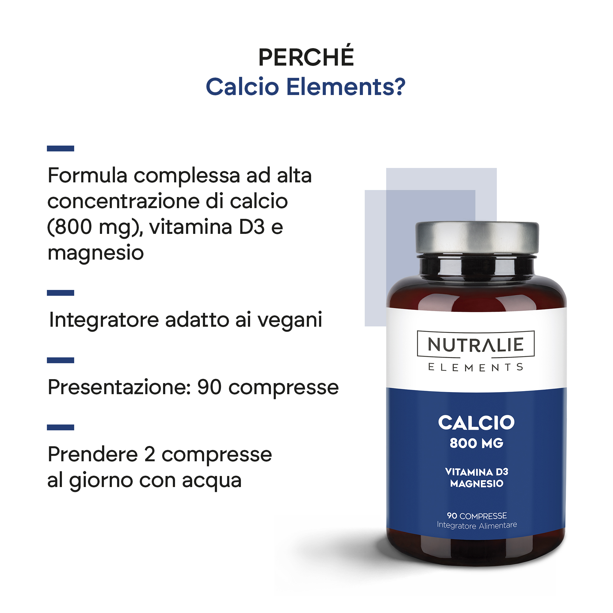 Nutralie Calcio 800 mg - Integratore Per Ossa E Muscoli 90 Compresse