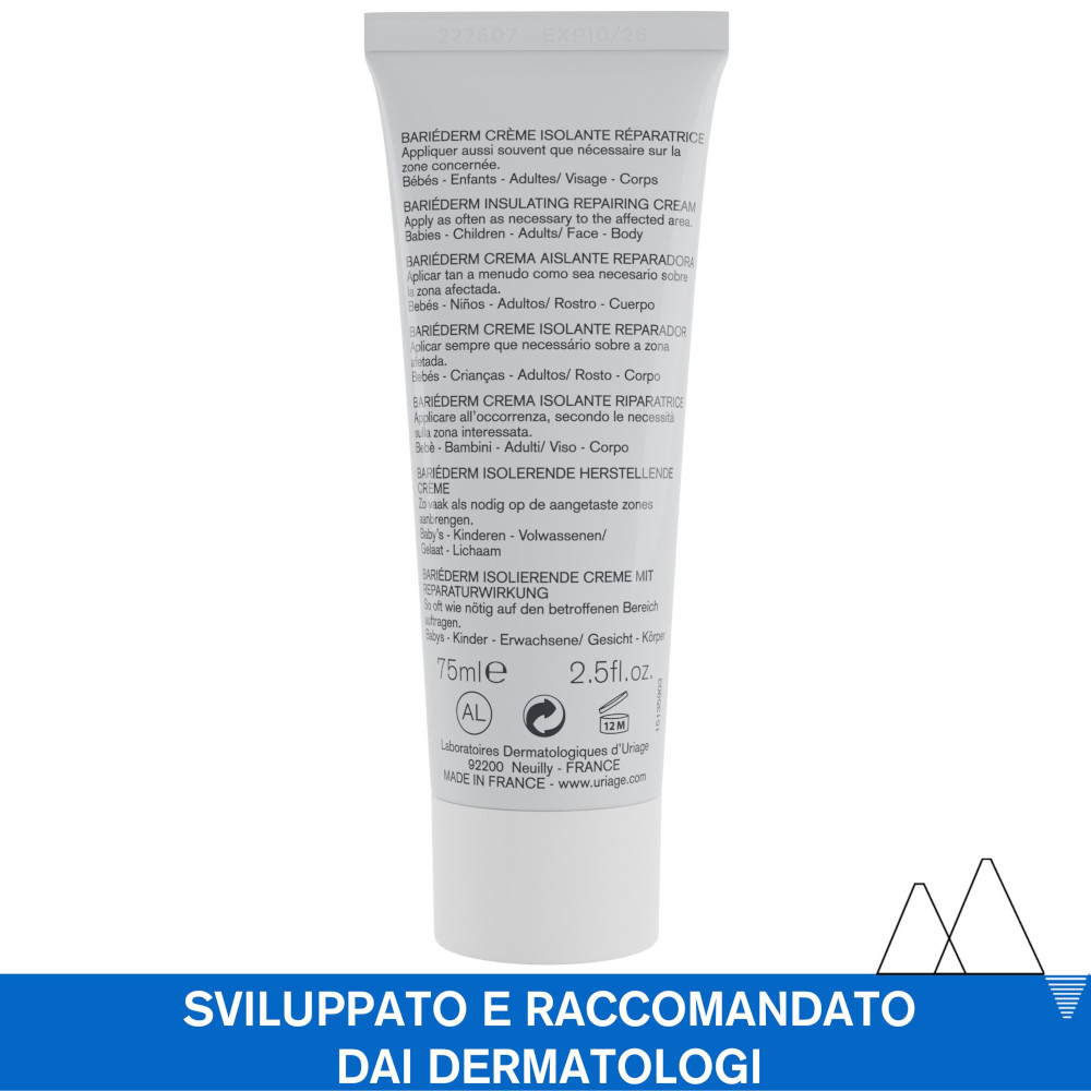 URIAGE BARIÉDERM Crema isolante riparatrice, soluzione anti-sfregamento per pelle fragilizzata e irritata 75 ml