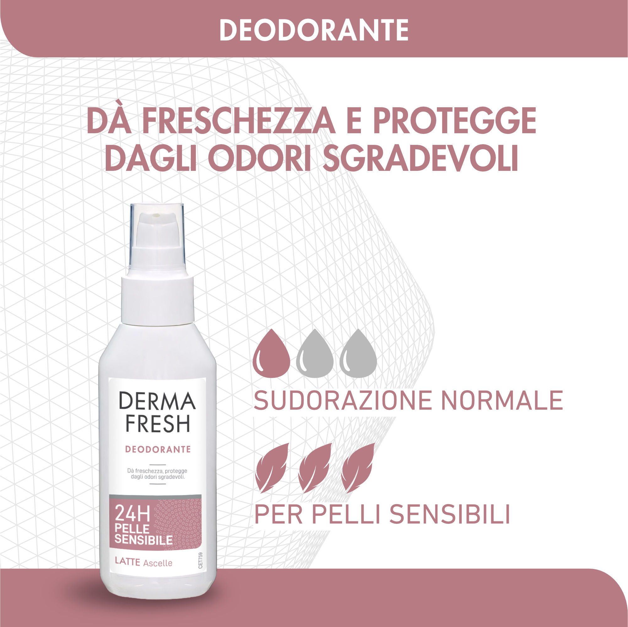 Dermafresh 24H Pelle Sensibile - Deodorante Per Ascelle Latte 100 ml