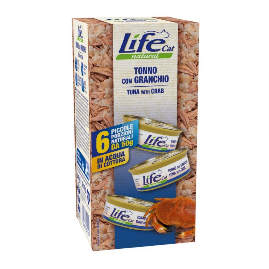 LIFEPETCARE LIFE GATTO NATURAL TONNO GRANCHIO 6x50GR (lattina) MULTIPACK