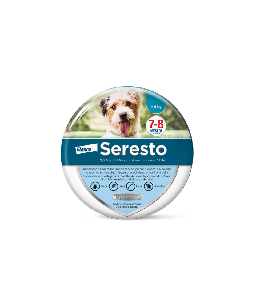 Seresto Collare Antiparassitario Per Cani - 1,25+0,56G - Taglia piccola Meno di 8 Kg