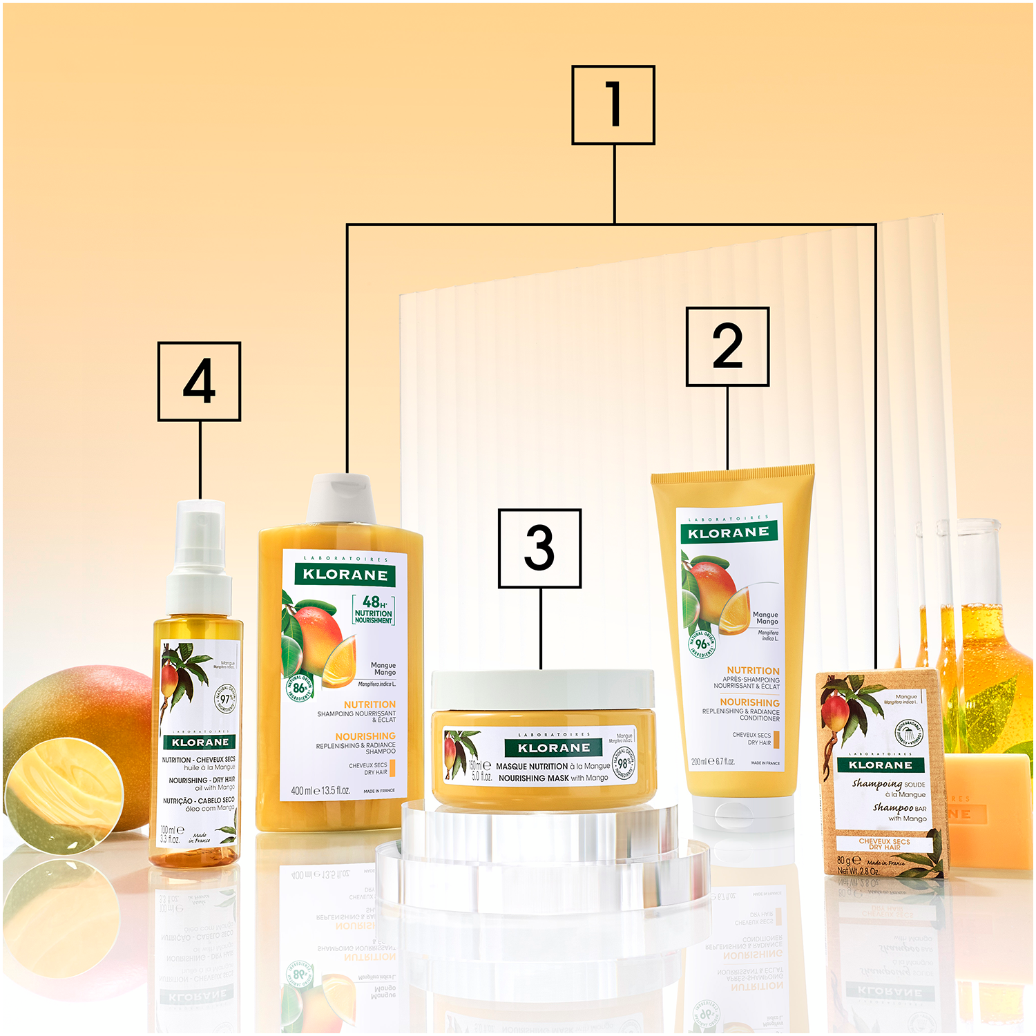 Klorane - Maschera Nutritiva Al Mango Per Capelli Secchi 250 ml