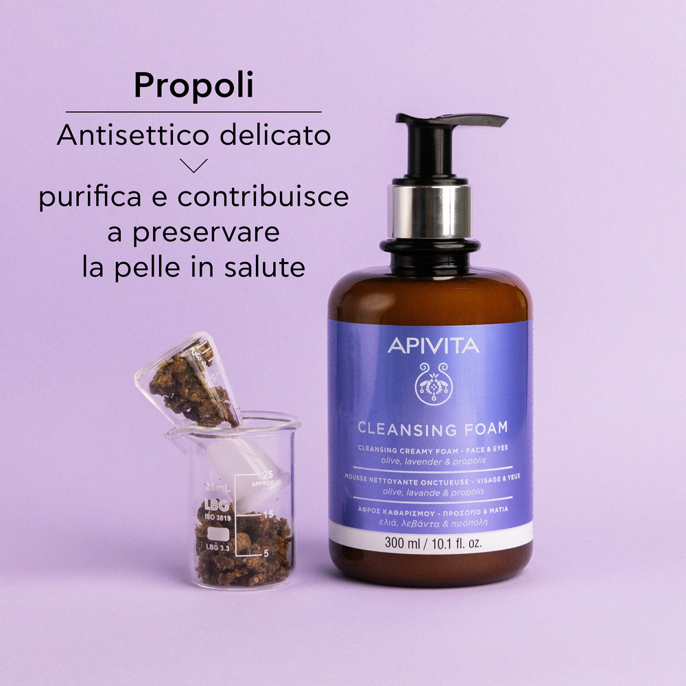 Apivita - Schiuma Detergente Cremosa E Idratante Viso E Occhi 300 ml
