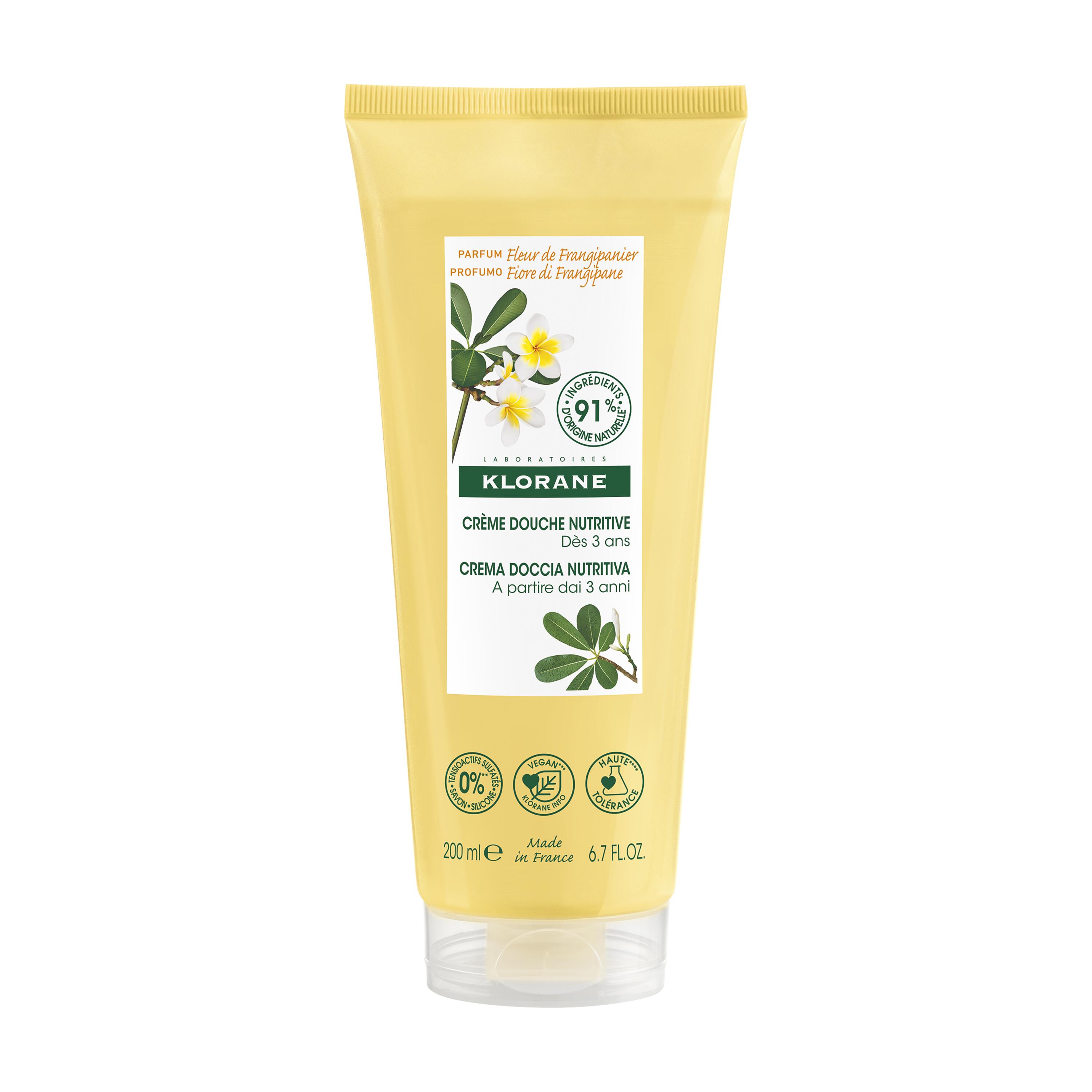 Klorane - Crema Doccia Nutritiva Al Profumo Fiore di Frangipane Per Pelle Secca 200 ml