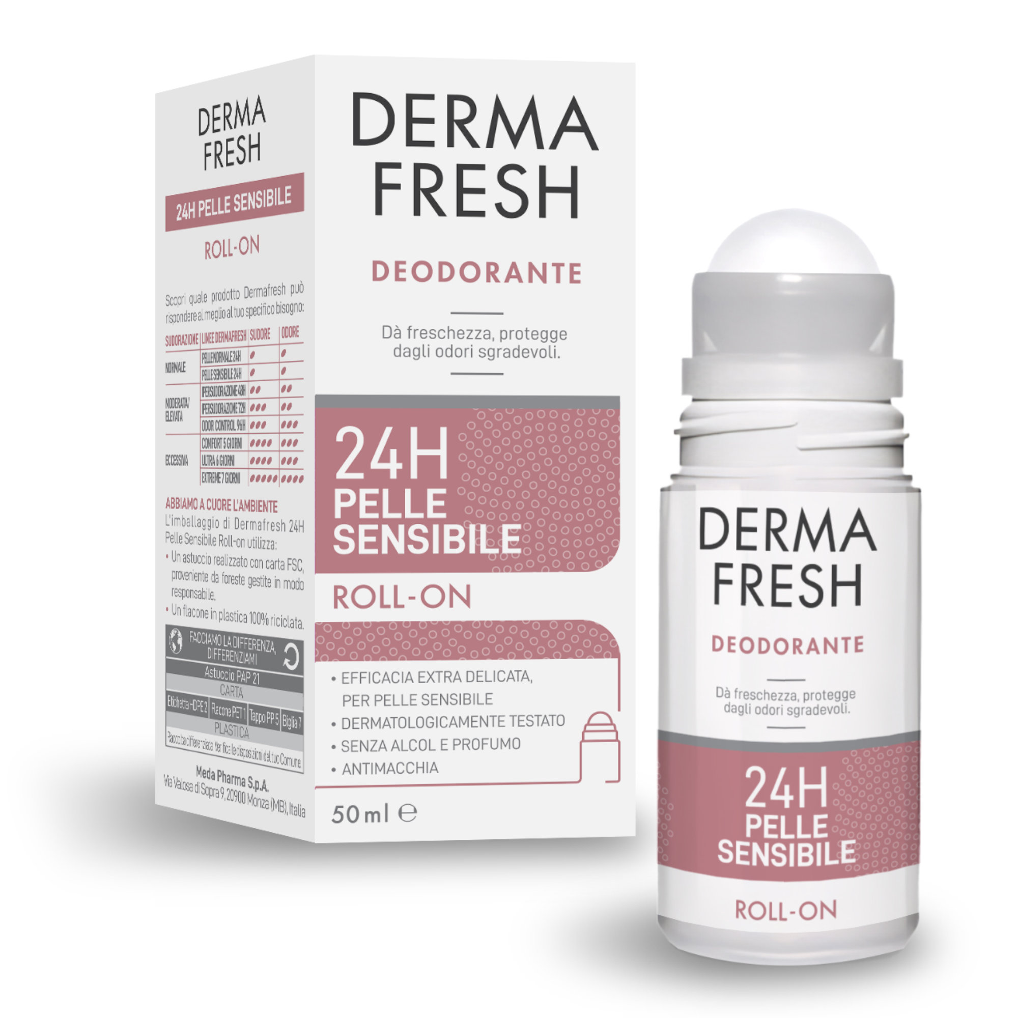 Dermafresh 24H Pelle Sensibile - Deodorante Roll-On 50 ml