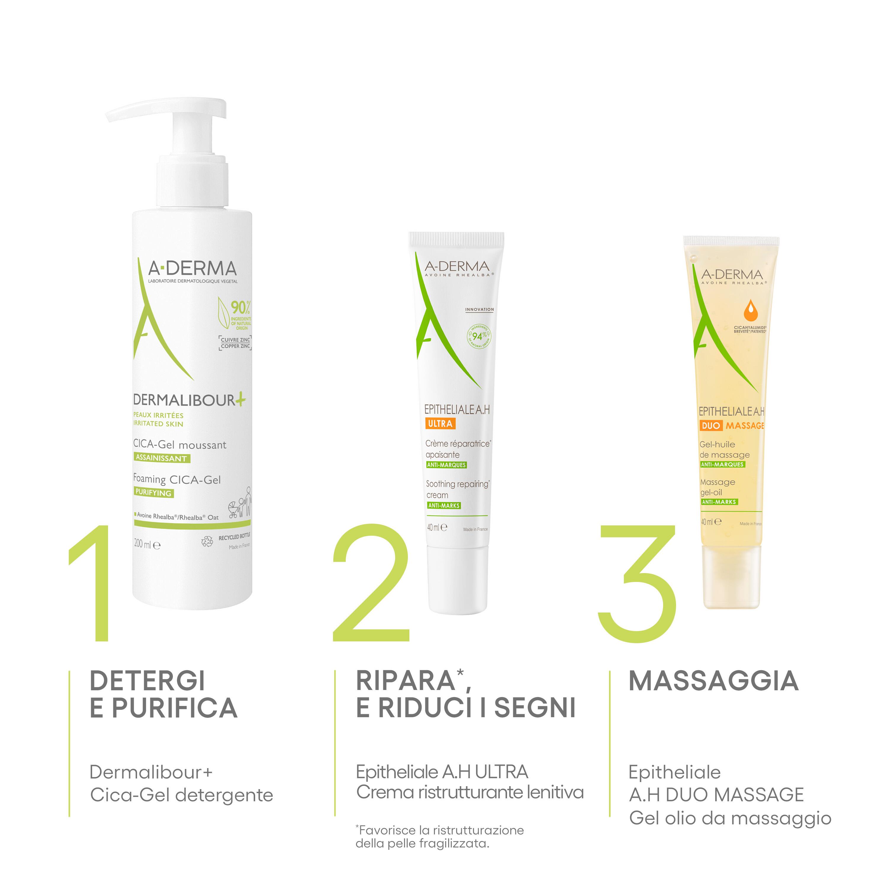 A-Derma Epitheliale A.H. Ultra Repair - Gel-Olio Massaggio Per Cicatrici E Smagliature 40 ml