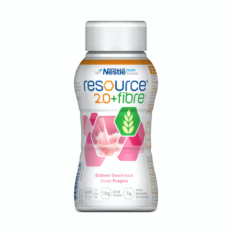 Nestlé Resource 2.0+Fibre - Alimento A Fini Medici Speciali Gusto Fragola 200 ml