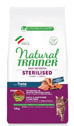 TRAINER NATURAL GATTO STERILISED TROTA 1,5KG