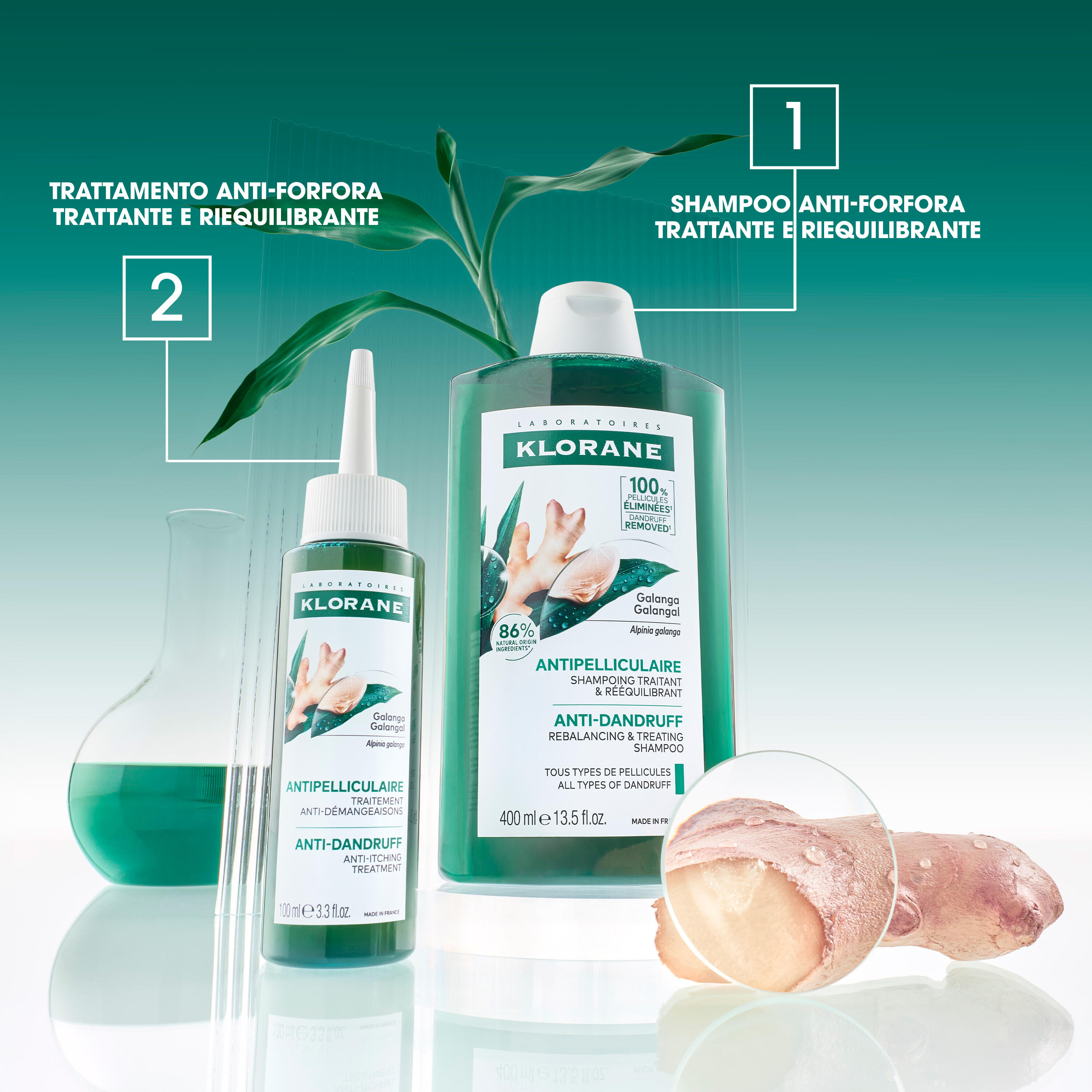 Klorane - Shampoo Anti-Forfora Trattante E Riequilibrante Alla Galanga 400 ml