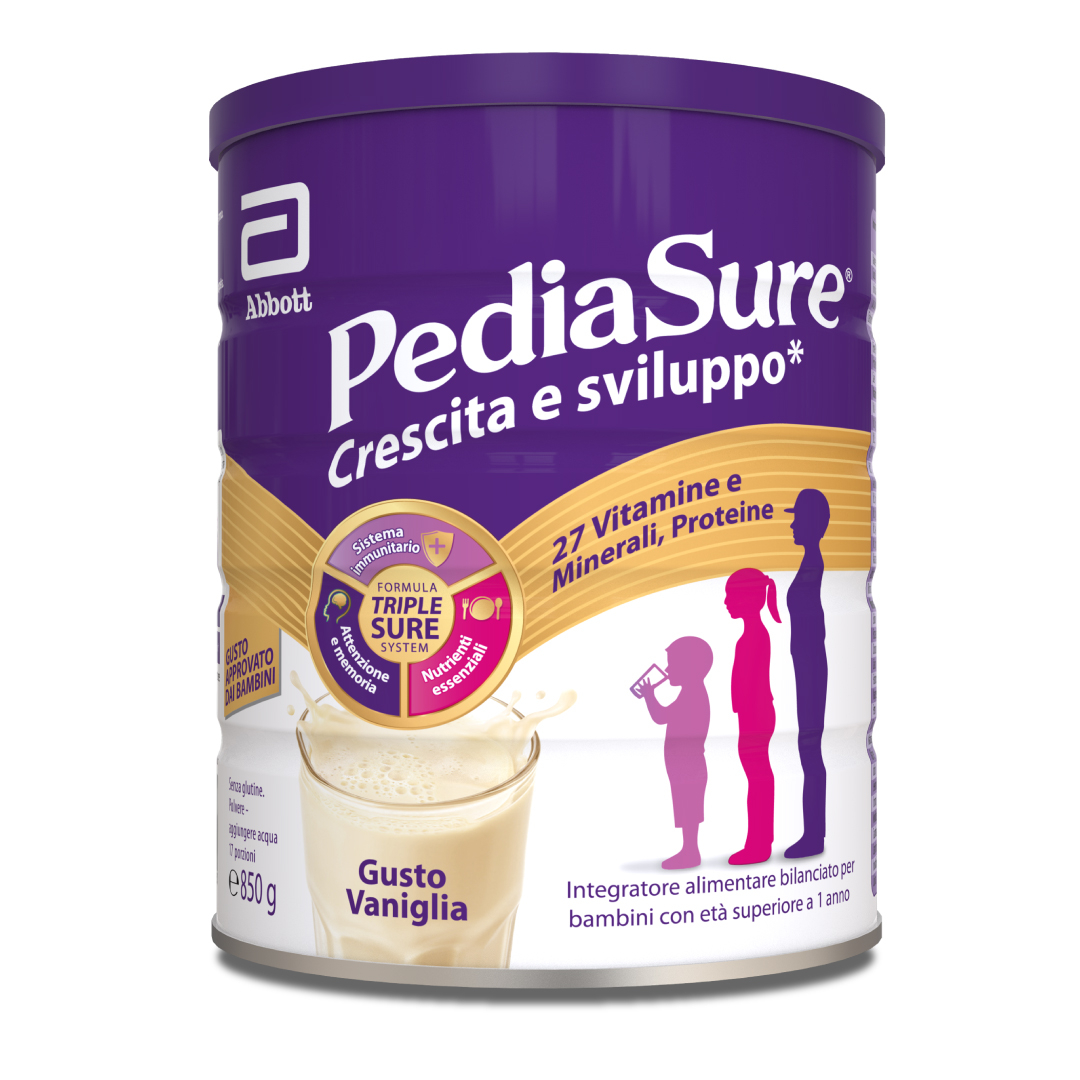 Pediasure Crescita E Sviluppo Integratore Alimentare per Bambini multivitaminico con 27 vitamine e minerali, Vaniglia 850g