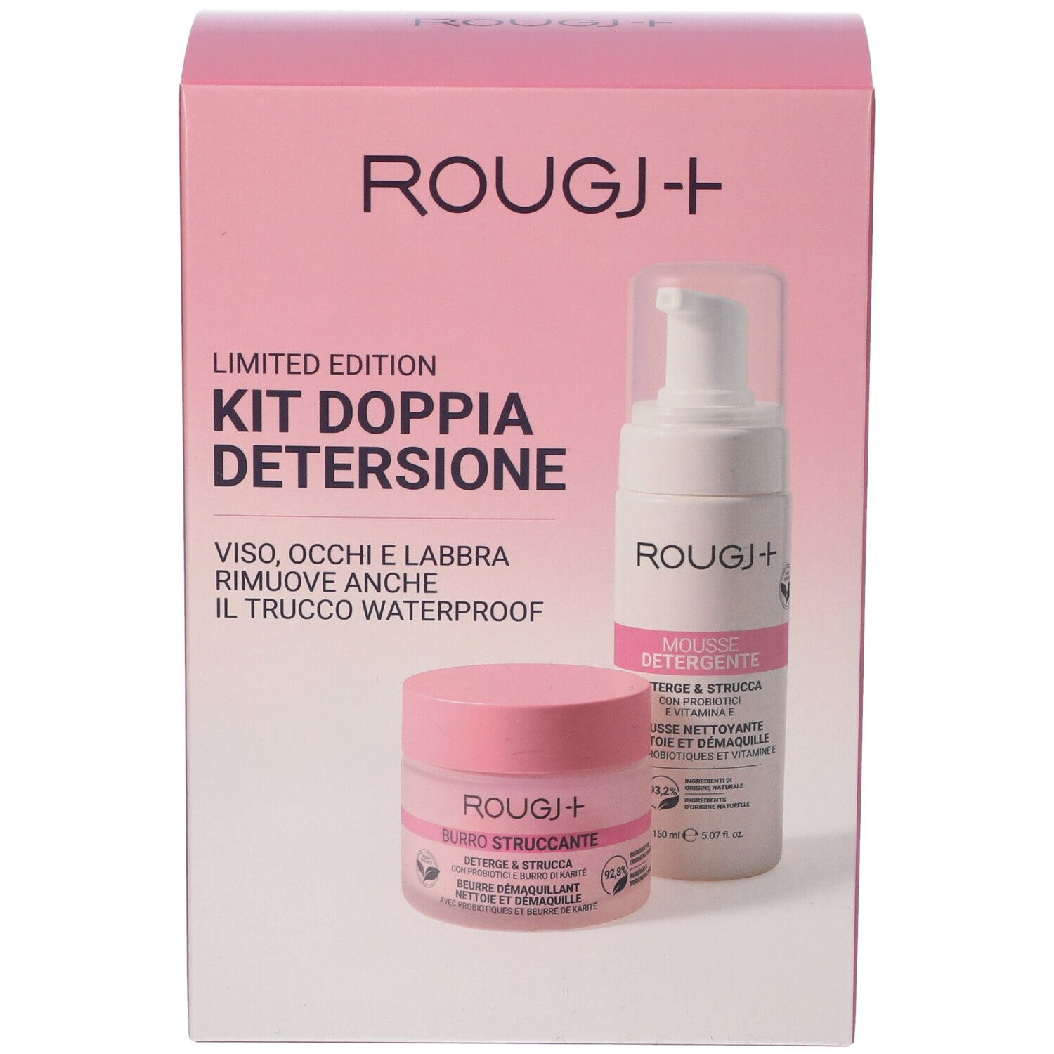 Rougj+ Kit Doppia Detersione Burro Struccante + Mousse Detergente