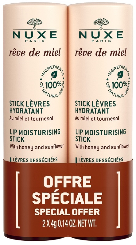 Nuxe Rêve De Miel® Duo Stick Labbra Idratante Al Miele 2x4gr.