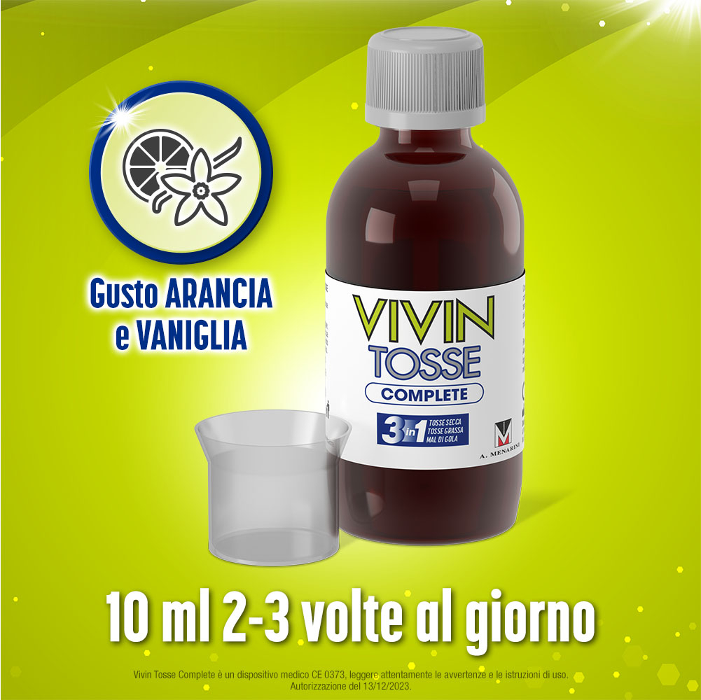 Vivin Tosse Complete 3in1 Tosse Secca, Grassa, Mal Di Gola Sciroppo 150 ml Vivin Tosse Complete 3in1 Tosse Secca, Grassa, Mal Di Gola Sciroppo 150 ml