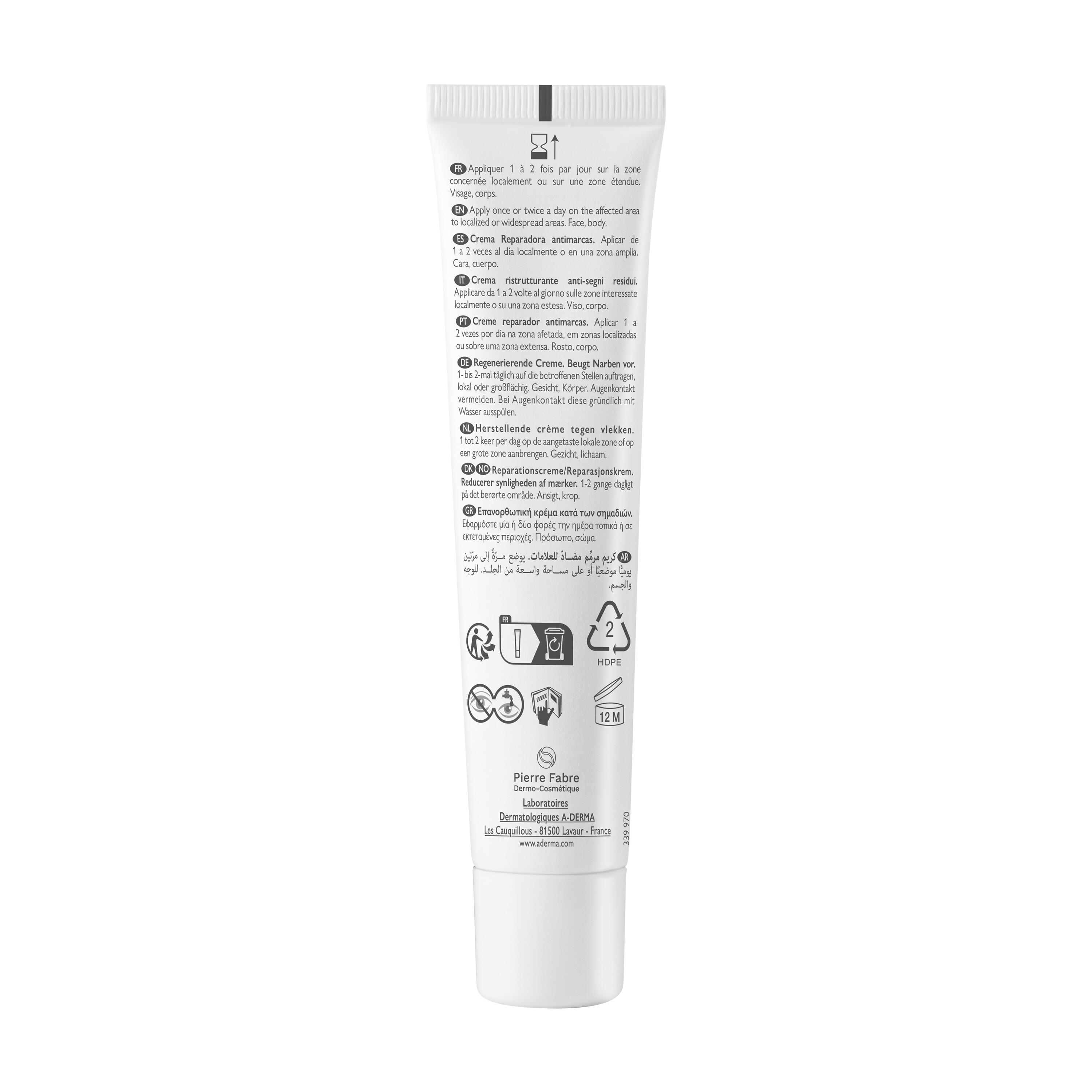A-Derma Epitheliale Ultra Repair - Crema Ristrutturante Anti-Segni Residui SPF50+ Viso 40 ml