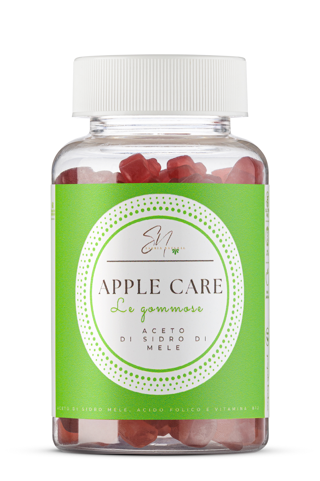 Sabbia Natural APPLE CARE per il benessere dell'intestino - 60 GOMMOSE gusto MELA VERDE