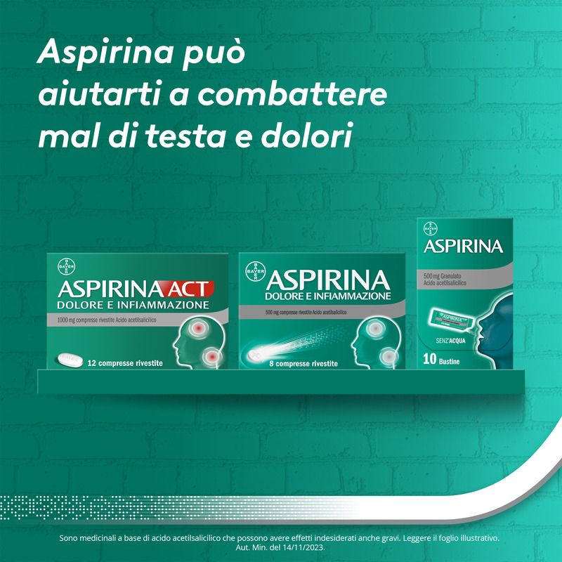 Aspirina Dolore e Infiammazione, Antidolorifico e Antinfiammatorio, contro Dolori Muscolari e Articolari, Cervicale, Mal di Testa, Mal di Schiena, 8 Compresse Rivestite Aspirina Dolore e Infiammazione, Antidolorifico e Antinfiammatorio, contro Dolori Muscolari e Articolari, Cervicale, Mal di Testa, Mal di Schiena, 8 Compresse Rivestite