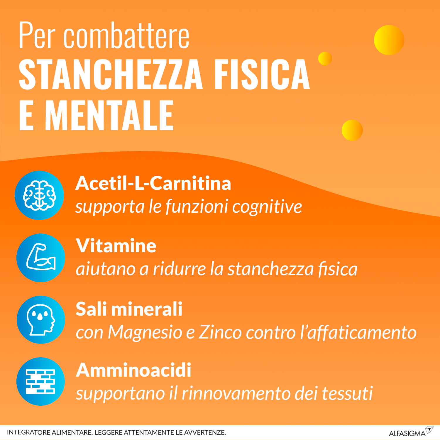 Carnidyn Plus Integratore Alimentare a base di Sali minerali, Carnitina, vitamine, per Stanchezza Mentale e Fisica, utile in caso di spossatezza - 20 Bustine