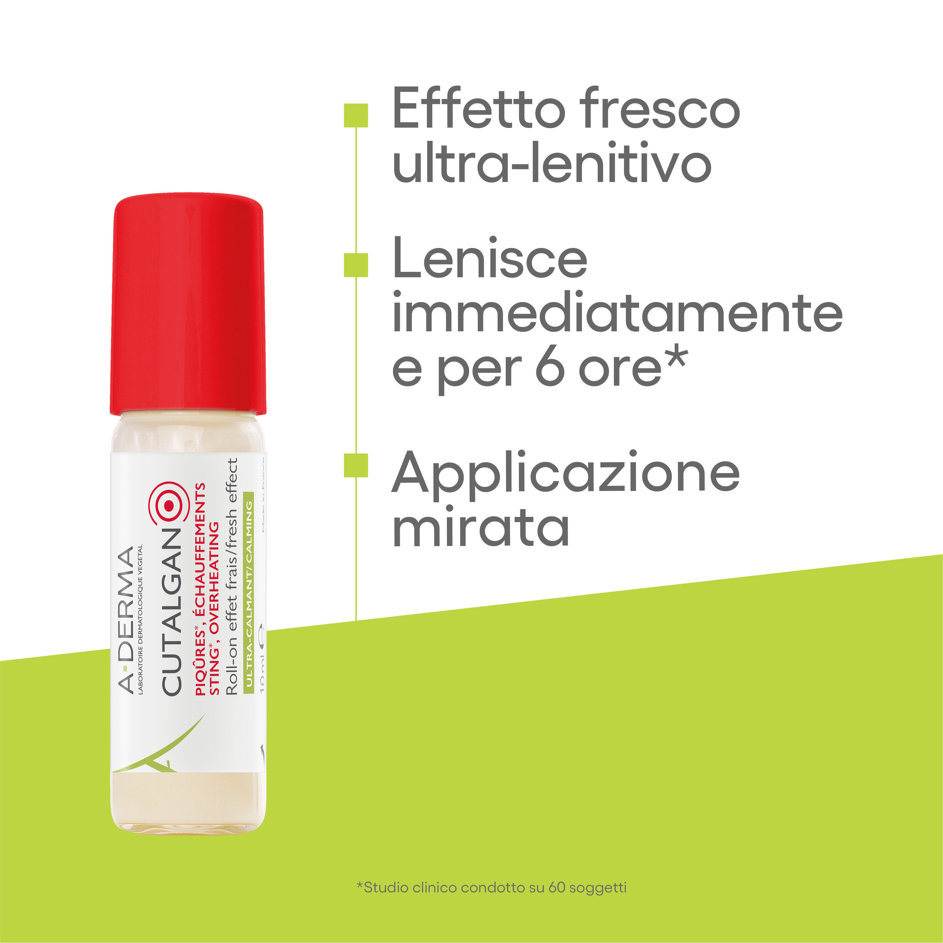 A-Derma Cutalgan - Roll-On Effetto Fresco Ultra-Lenitivo 10 ml