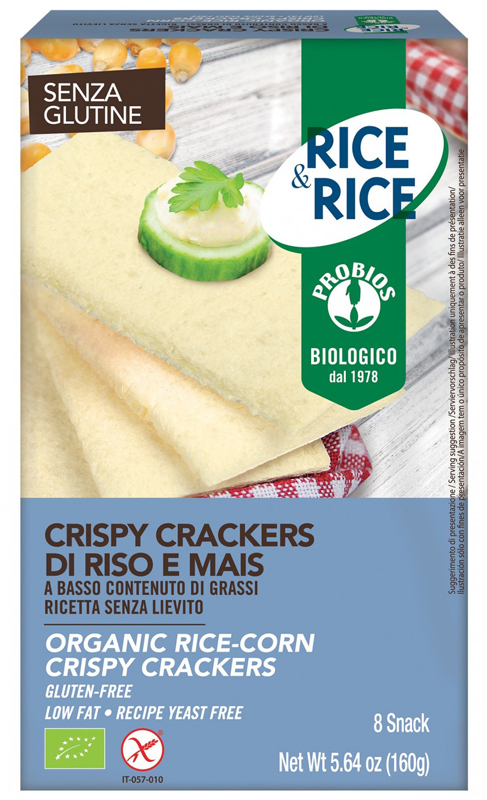 Rice&Rice Crispy Crackers di Riso e Mais Biologici Senza Glutine 160 g