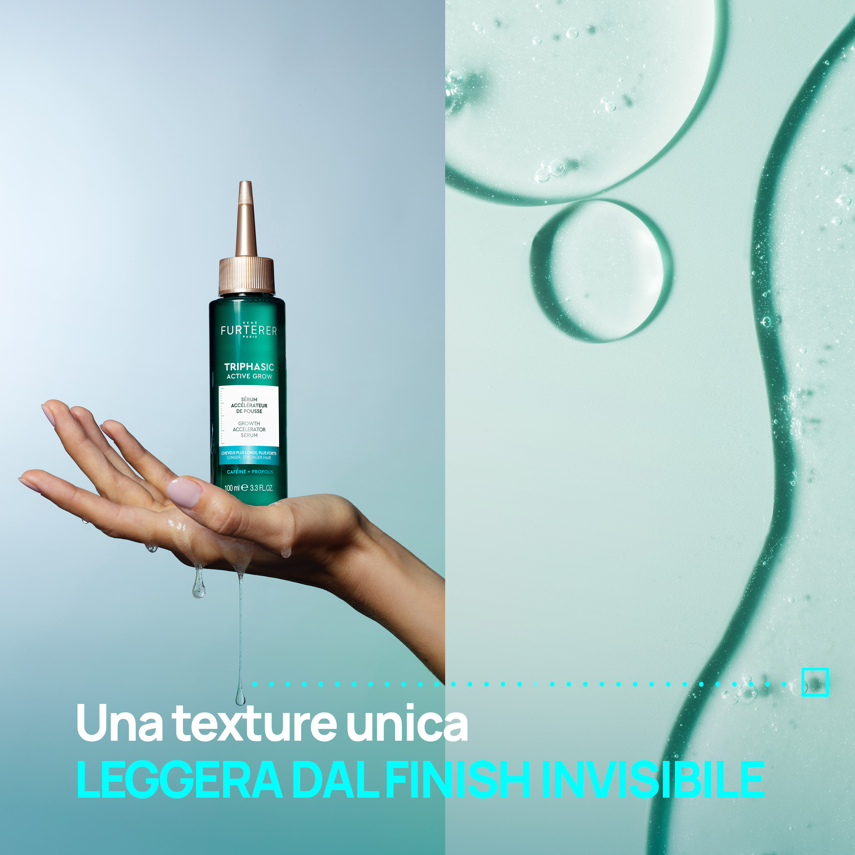 René Furterer Triphasic Active Grow  Siero acceleratore di crescita fisiologica, capelli più forti e lunghi, con cheratina e caffeina, 100 ml 