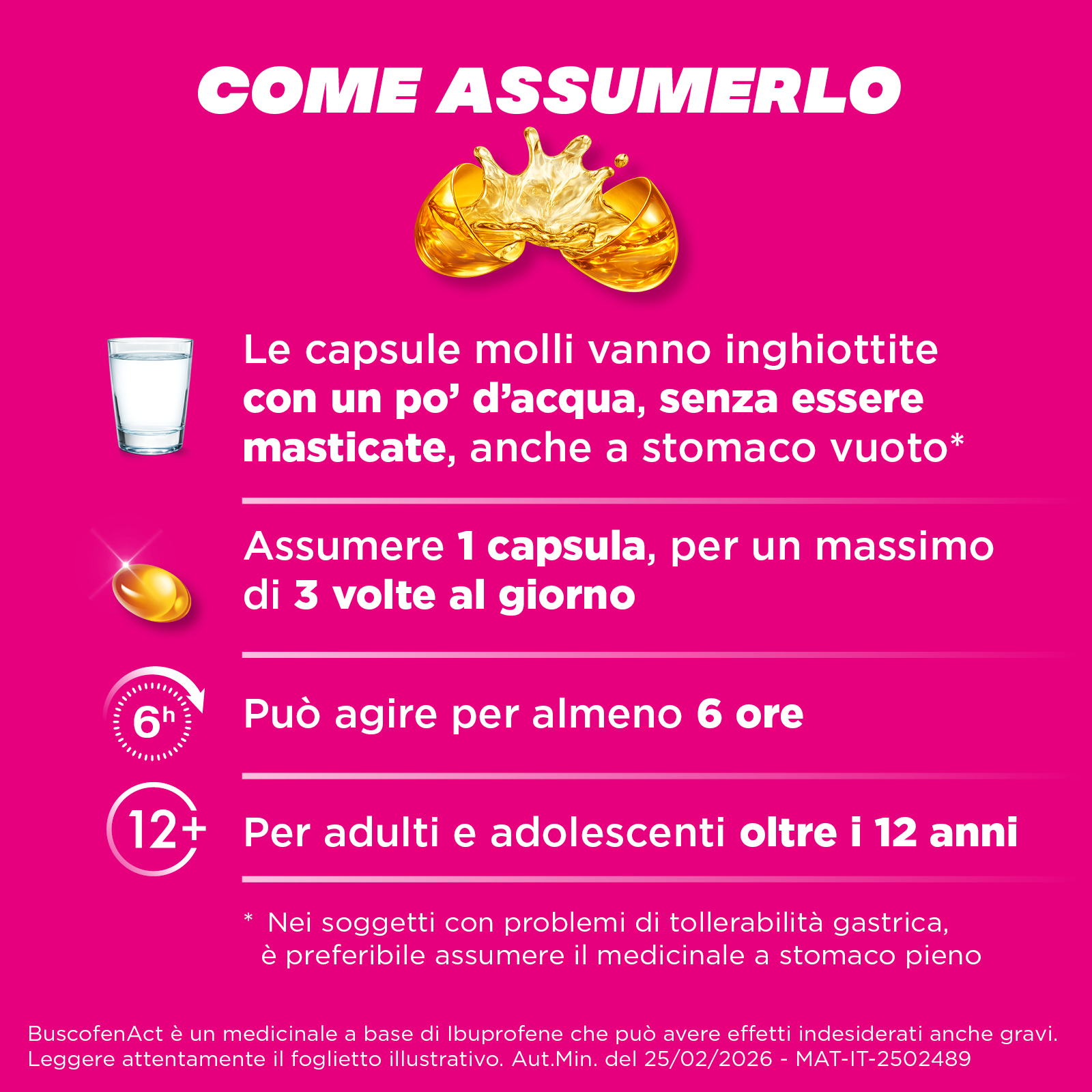 BuscofenAct 400 mg - Contro I Dolori Da Ciclo 20 Capsule Molli